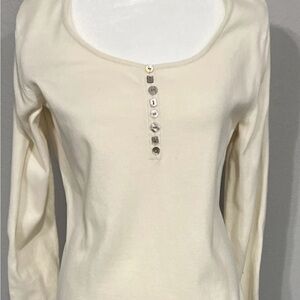 J.Jill NWOT szS Elegant Cream Women's 100 💯% Cotton Sweater